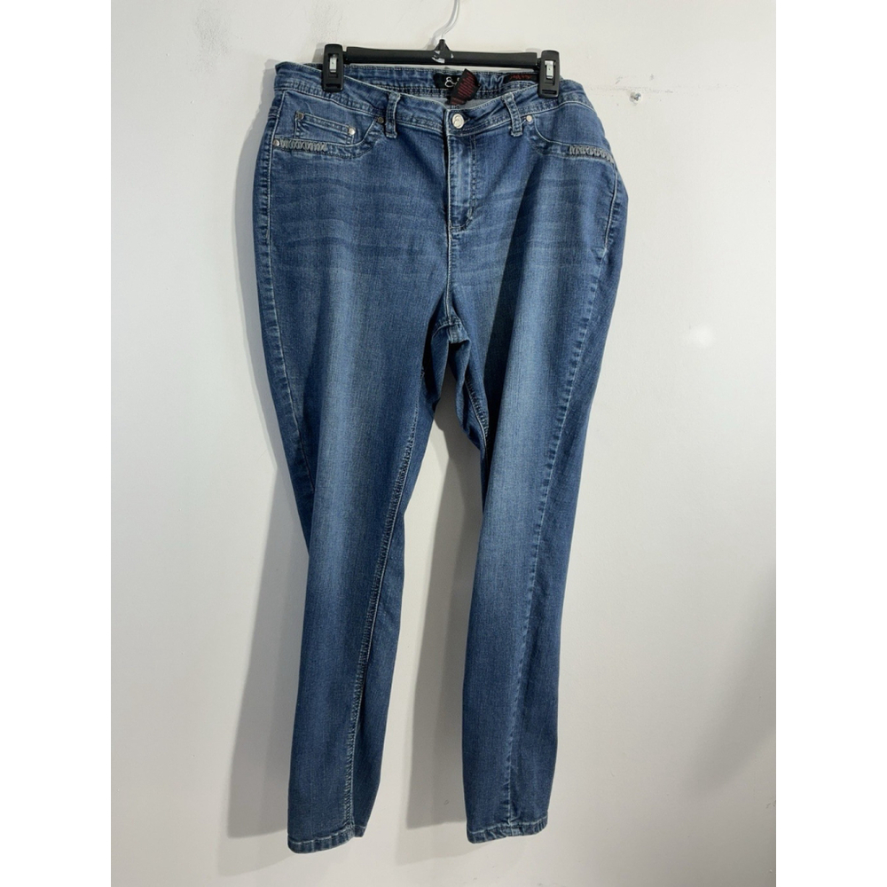 Womans Earl Jean Jeggings Size 20 W Stitch Accent Blue Jeans